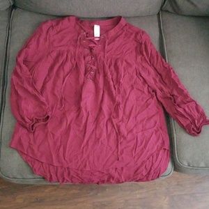 Hi-lo maroon blouse